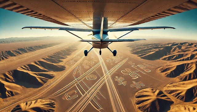 セスナや小型飛行機で見るナスカの地上絵