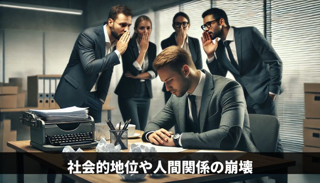 社会的地位や人間関係の崩壊